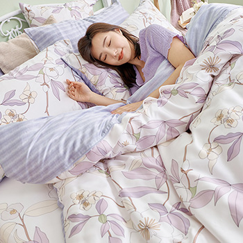床包/單人【紫韻】40支天絲單人床包含一件枕套