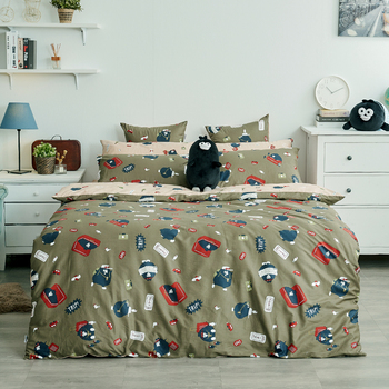 床包/單人【奧樂雞趣旅遊】100%精梳棉單人床包含一件枕套