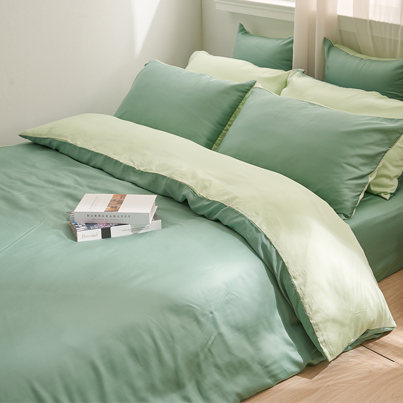 床包 / 單人【永恆系列-森林綠】60支天絲 單人床包含一件枕套 素色AAU201