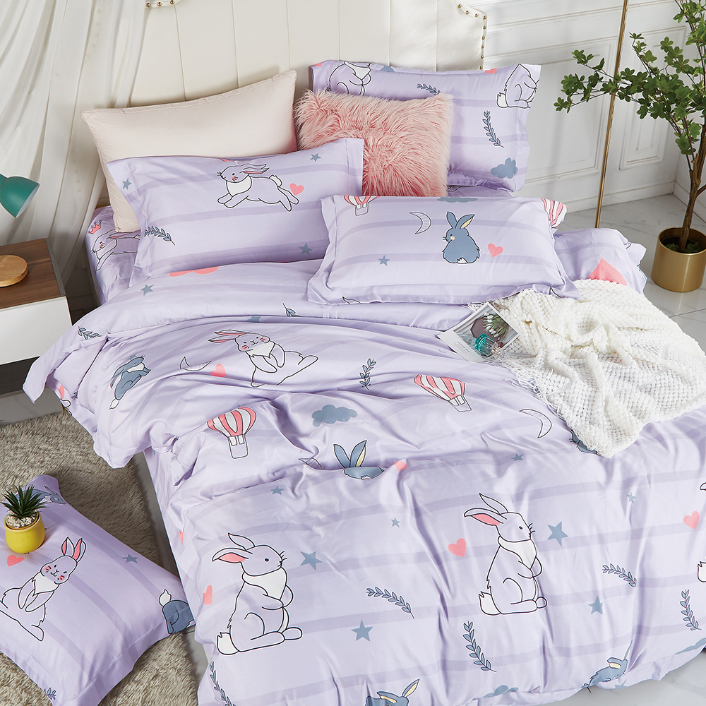 床包 / 雙人【可可兔】未來天絲 雙人床包含二件枕套 特價天絲