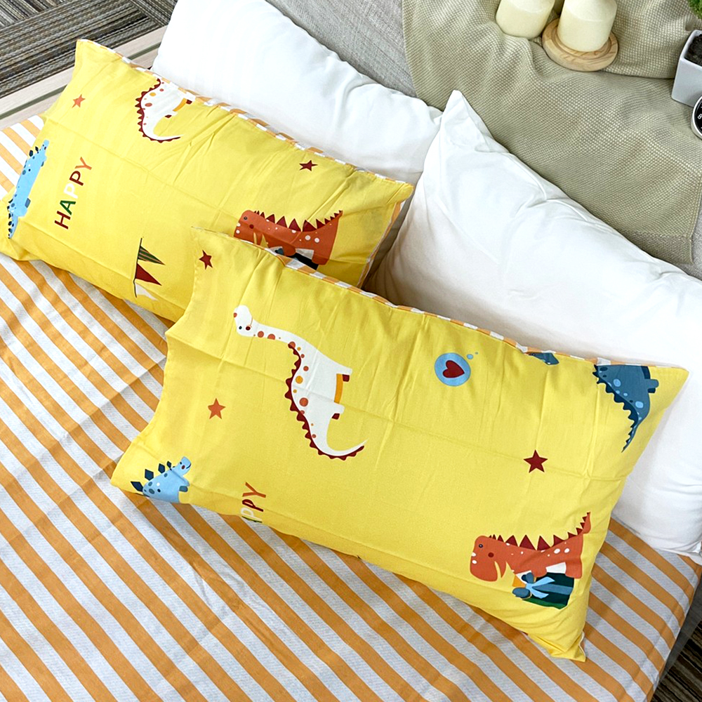 床包 / 雙人加大【侏儸紀】100%精梳純棉 雙人加大床包含二件枕套 絕版品