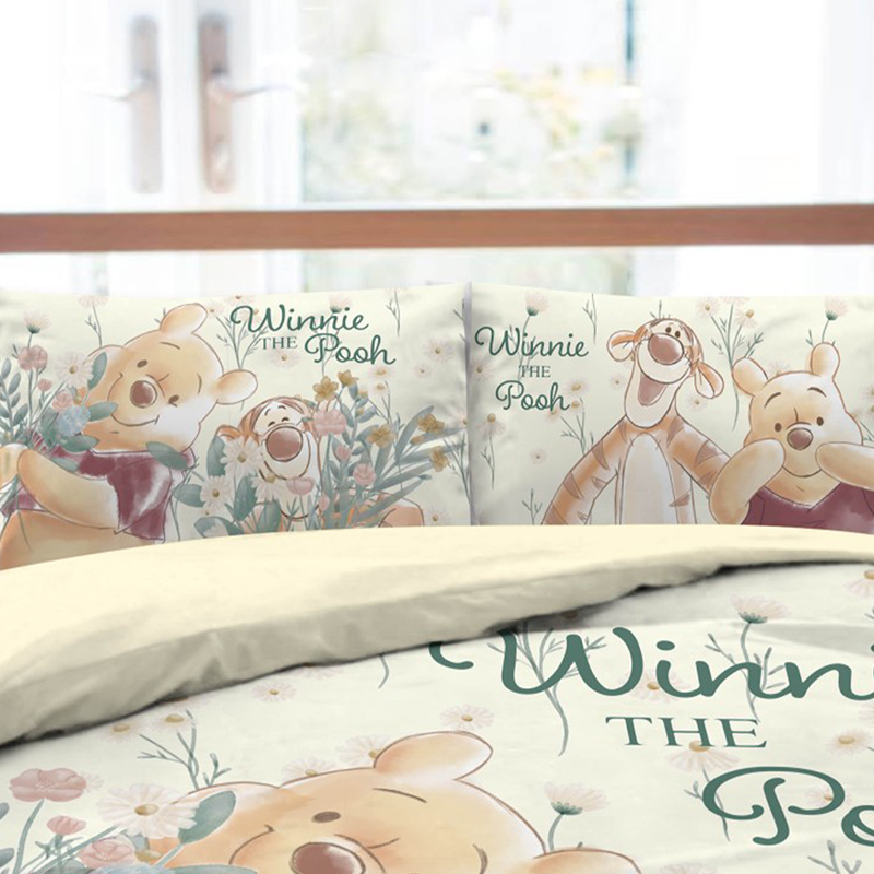 床包 / 雙人【花日秘境系列】雙人床包含二件枕套 迪士尼 小熊維尼 ABF201