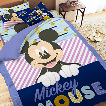 床包/雙人加大【迪士尼-花樣米奇】雙人加大床包含二件枕套