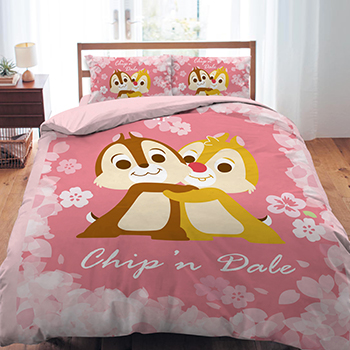 床包/雙人加大【迪士尼-奇奇蒂蒂粉紅季】雙人加大床包含二件枕套