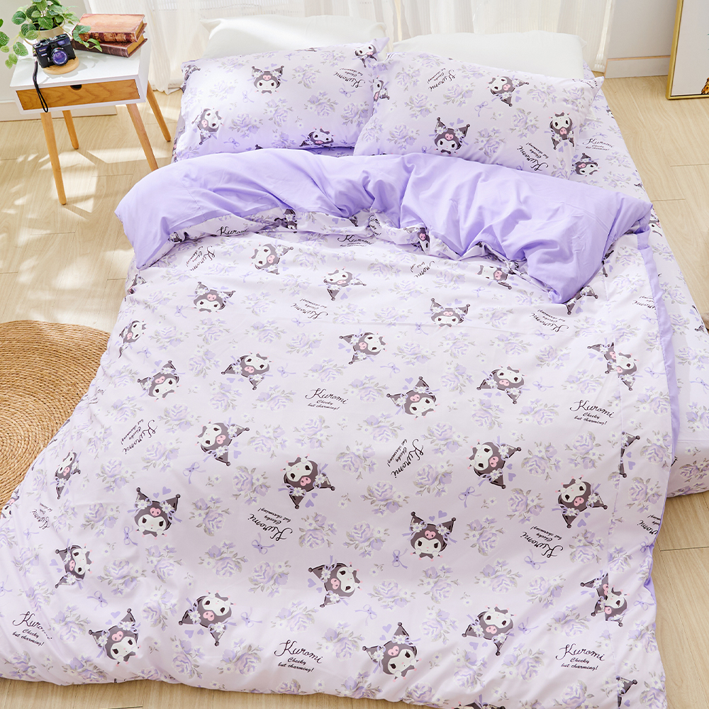 床包 / 雙人加大【小小花卉】雙人加大床包含二件枕套 酷洛米 三麗鷗 ABF201