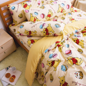 床包涼被組 / 雙人【甜點馬卡龍】100%精梳棉  雙人床包涼被組 迪士尼 小熊維尼 40支精梳棉